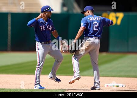 Texas Rangers pitcher Jose Leclerc during a baseball game against the  Oakland Athletics in Oakland, Calif., Sunday, May 14, 2023. (AP Photo/Jeff  Chiu Stock Photo - Alamy