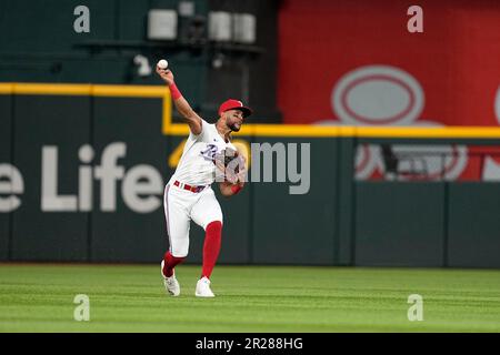 Texas Rangers Leody Taveras throws during spring training baseball practice  Monday, Feb. 20, 2023, in Surprise, Ariz. (AP Photo/Charlie Riedel Stock  Photo - Alamy