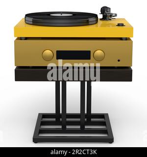 Sistema HiFi con tocadiscos para DJ y amplificador en soporte para cine en  casa sobre fondo blanco. concepto de reproducción 3d para escuchar música  Fotografía de stock - Alamy