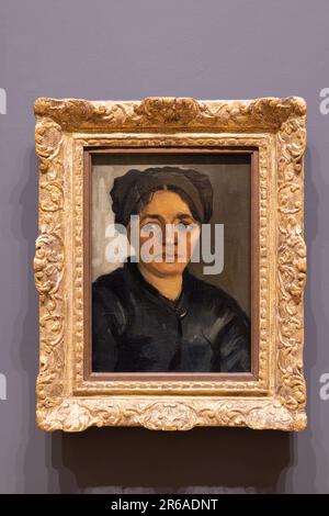 Cabeza de una mujer campesina por Vincent van Gogh. Esta imagen pertenece a un grupo de alrededor de 40 retratos campesinos que Van Gogh pintó en Nuenen durante el Foto de stock