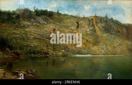 La mina de hierro, Port Henry, Nueva York. Fecha: CA. 1862. Óleo sobre lienzo montado en tablero de fibras. Museo: Museo Smithsonian de Arte Americano. Foto de stock