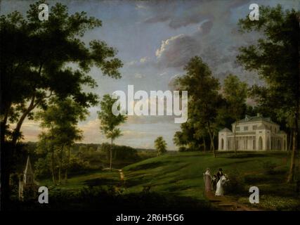 Vista sureste de 'Sedgeley Park', la sede de campo de James Cowles Fisher, Esq. óleo sobre lienzo. Fecha: CA. 1819. Museo: Museo Smithsonian de Arte Americano. Foto de stock