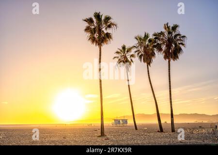 Venice Beach en Los Ángeles justo antes del atardecer Foto de stock