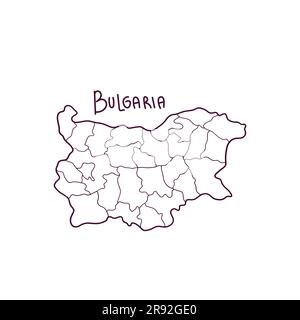 Dibujado a mano Doodle Mapa de Bulgaria. Ilustración vectorial Ilustración del Vector