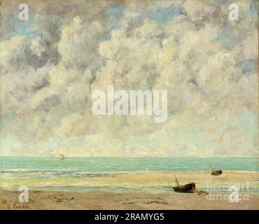 El Mar Calma 1869 por Gustave Courbet Foto de stock
