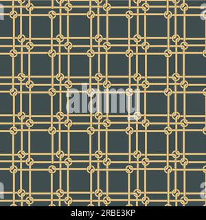 Fondo de patrón repetible abstracto de bandas retorcidas doradas. Swatch de oro entrelazado bandas sinuosas en forma de tejido. Ilustración del Vector