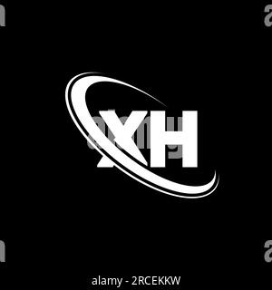 Logotipo de XH. Diseño X H. Letra XH blanca. Diseño del logotipo de la ...