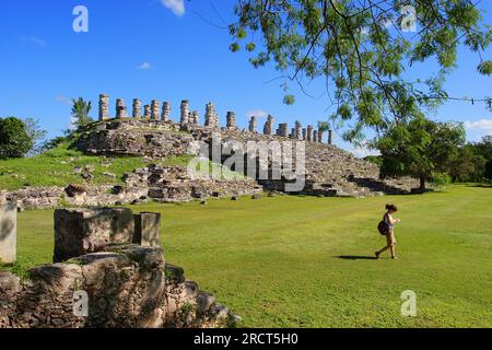 Ake, sitio arqueológico, civilización maya precolombina, Península de Yucatán, México Foto de stock