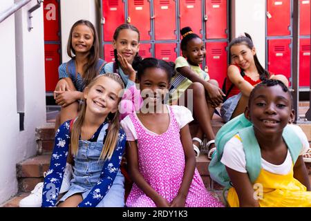 Mochila para niños colgados en sus espigas en una guardería de niños  Fotografía de stock - Alamy