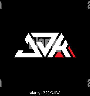 Diseño de logotipo de letra de triángulo JJK con forma de triángulo ...