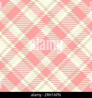 Cuadros de verificación de fondo de vector de tela de tartán con un patrón textil de textura sin fisuras en colores rojo y blanco. Ilustración del Vector