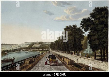 Vue de la Terrasse du Parc St Cloud - En 'Vues de Paris' par Courvoisier, 1827 Foto de stock