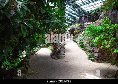 Lisboa, Portugal, 30 de julio de 2023: Invernadero de la Estufa Fria, jardines ubicados en el Parque Eduardo VII Foto de stock
