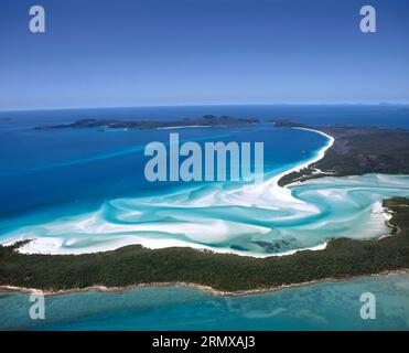 Australia. Queensland. Isla Whitsunday. Vista aérea de Whitehaven Beach. Foto de stock