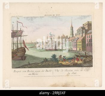 Vista del puerto en Boston, 1755-1779. Foto de stock