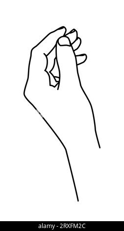 Dibujado a mano esquema lineart mano doodle. Sosteniendo y dando gesto Ilustración del Vector