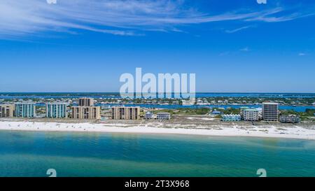 Vista aérea de la playa en Perdido Key Foto de stock