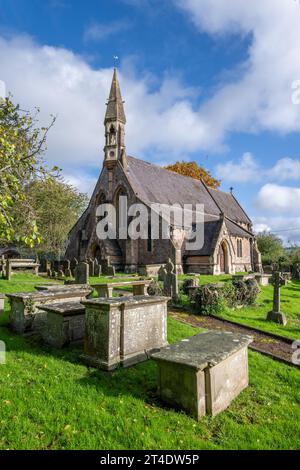 Iglesia parroquial de LLandogo, Monmouthshire, Wye Valley, Gales Foto de stock