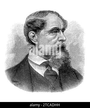 1865 c. , Londres , GRAN BRETAÑA : el escritor británico CHARLES DICKENS ( 1812 - 1870 ) , autor de Oliver Twist ( 1837 ) , David Copperfield ( 1850 ) . Grabador desconocido. - LETTERATO - SCRITTORE - LETTERATURA - Literatura - HISTORIA - FOTO STORICHE - incisiona- grabado - ilustrazione - ilustración - barba - barba --- ARCHIVIO GBB Foto de stock