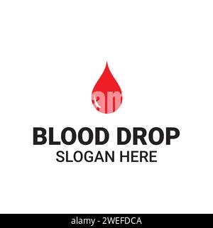 Healthcare Blood Drop Logo. Blood Bank Diseño de Logo. Ilustración del Vector