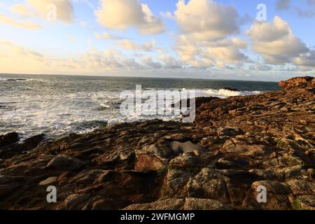 La península de Quiberon es una península francesa situada en Morbihan, Bretaña Foto de stock