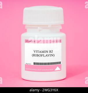 Contenedor de vitamina B2 riboflavina Foto de stock