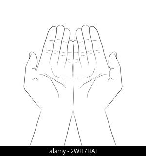 Abrir la mano y el brazo humano planteadas Imagen Vector de stock - Alamy