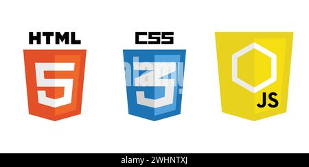 HTML5 CSS3 Conjunto de iconos JS. Icono del logotipo de desarrollo web ...
