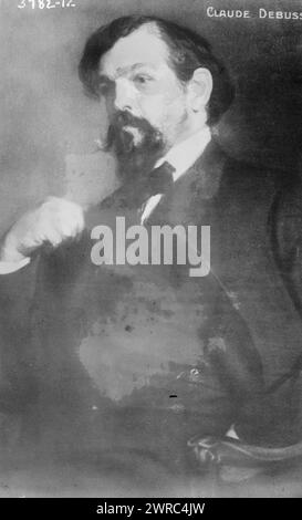 Claude Debussy, fotografía muestra un retrato del compositor Claude Debussy (1862-1918) de Jacques-Emile Blanche realizado en 1902., entre aprox. 1915 y ca. 1920, Negativos de vidrio, 1 negativo: Vidrio Foto de stock