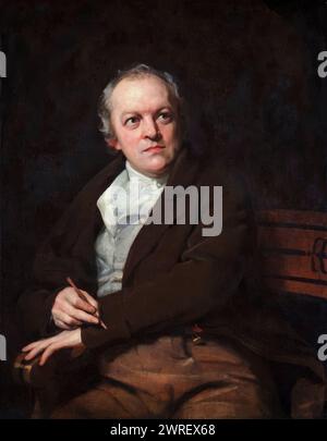 William Blake (1757-1827), poeta, pintor y grabador inglés, pintura de retratos al óleo sobre lienzo de Thomas Phillips, 1807 Foto de stock