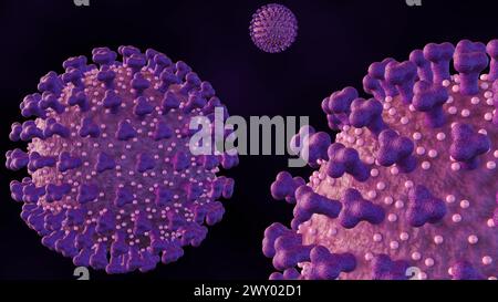 Representación 3d de Echovirus. El nombre se deriva de 'virus citopático humano huérfano entérico' Foto de stock