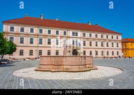 Plaza de la Santísima Trinidad en el casco antiguo de Osijek, Croacia Foto de stock