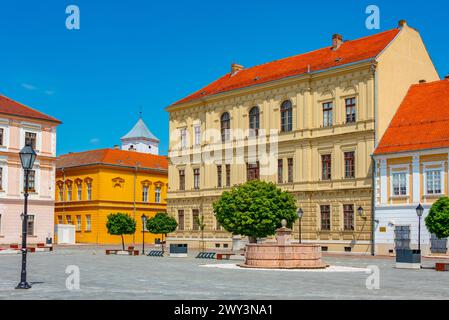 Plaza de la Santísima Trinidad en el casco antiguo de Osijek, Croacia Foto de stock