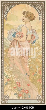 Alphonse Mucha, ilustración art nouveau - Temporadas - Verano, 1900 Foto de stock