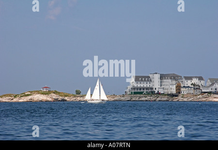 Oceanic Hotel en las Islas Shoals, en el Golfo de Maine Foto de stock