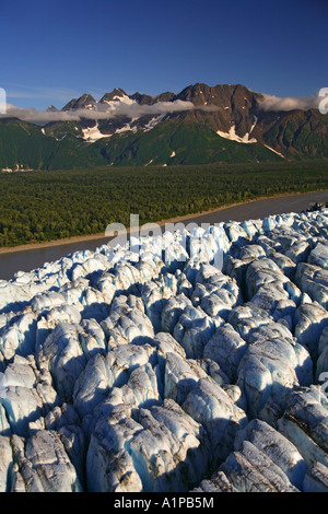 Childs antena Glaciar y el Río Cobre Chugach National Forest cerca de Cordova Alaska Foto de stock