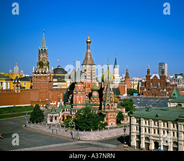 Russland Moskau Kreml Kathedrale und Basilius, Moscú Kremlin Rusia Foto de stock