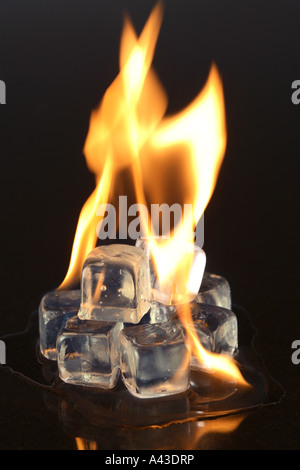 Fuego y hielo Foto de stock