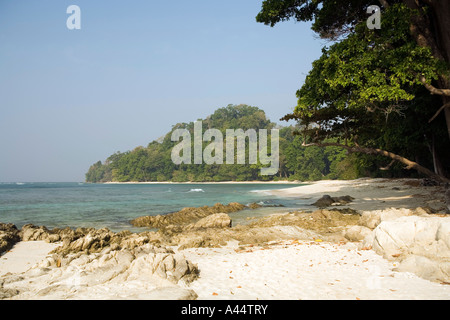 La India Andaman y Nicobar Havelock Island Radha Nagar, el Laguna Beach curvo Foto de stock