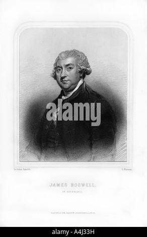James Boswell, novena Laird de Auchinleck, abogado escocés, diarista, y autor, (1870).Artista: S Freeman Foto de stock