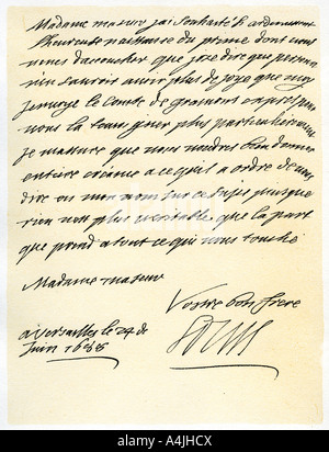 Carta de Luis XIV de Francia a María de Módena, 24 de junio de 1688.Artista: El rey Luis XIV de Francia