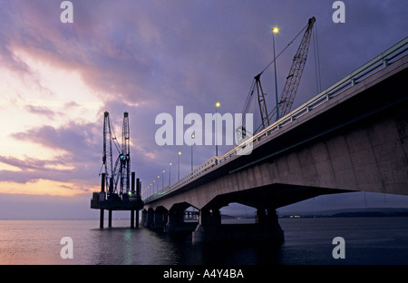 Segundo Severn Bridge River Crossing en construcción Inglaterra a Gales connection UK Foto de stock