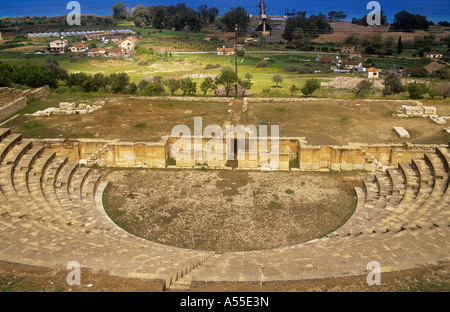 Anfiteatro Romano, Soli, Guzelyurt, Chipre Septentrional, T.R.N.C. Foto de stock