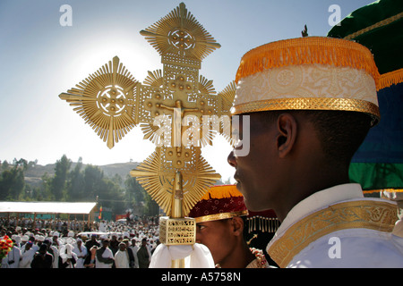 Painet jb1267 Etiopía maryam fiesta María axum sacerdotes celebración elaboradas cruces etíopes caso África religión cristianismo Foto de stock