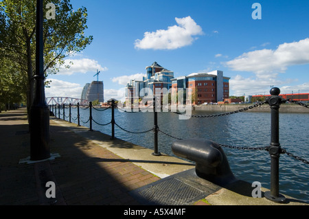 El edificio Victoria, Erie Basin, Salford Quays, Greater Manchester, Reino Unido Foto de stock
