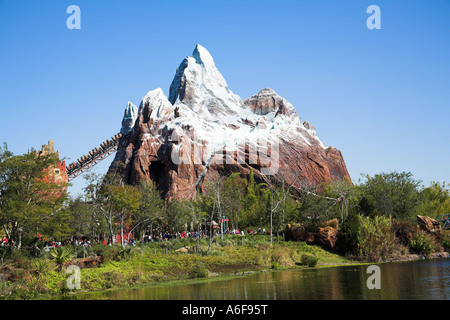 Vista de Expedition Everest, la leyenda de la montaña prohibida, Animal Kingdom, Disney World, Orlando, Florida, EE.UU. Foto de stock