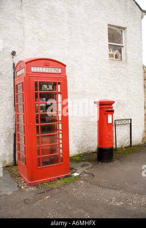 En el cuadro Teléfono Lydgate,. Eyam, Derbyshire, Inglaterra Foto de stock