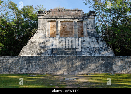 Templo del Hombre Barbado, el templo del Hombre Barbado, Maya y Toltek sitio arqueológico Chichen Itza, nueva worldwonder, Yucatan. Foto de stock