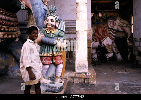 La India, en el estado de Tamil Nadu, Kumbakonam, templo Nageshwara Foto de stock