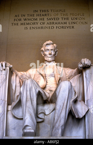 Estados Unidos EE.UU. Washington, D.C., el Presidente Abraham Lincoln Foto de stock